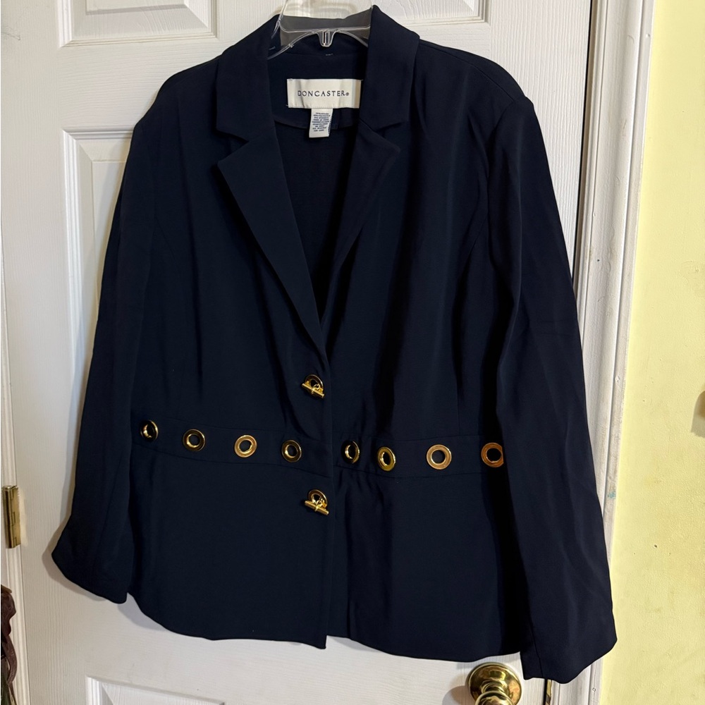 Doncaster Women's Black Blazer with Gold Accents NWT